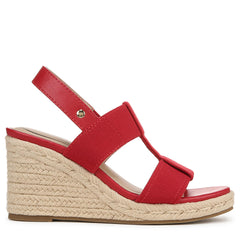 LifeStride Tallulah Red Fashion Slingback Open Toe Casual Espadrille Wedge Sandals