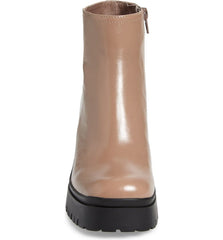 Jeffrey Campbell Anemone Putty Nude Leather Platform Lug Sole Chunky Ankle Boots
