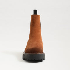 Sam Edelman Laguna Frontier Brown Leather Chelsea Moto Round Toe Pull On Boots W