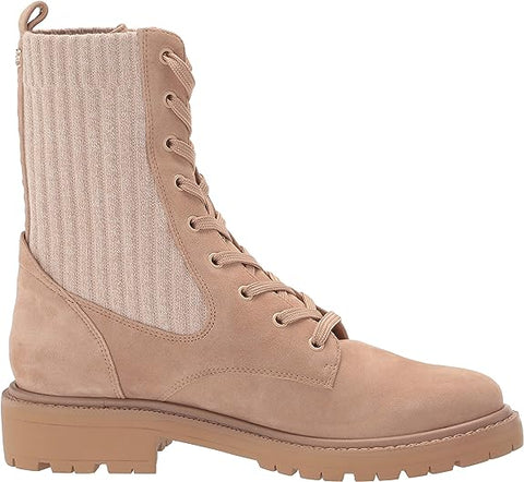 Sam Edelman Lydell Sesame Block Heel Round Toe Lace Up Combat Ankle Boots