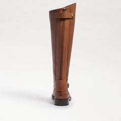 Sam Edelman Mikala Whiskey Block Heel Rounded Toe Zipper Leather Knee High Boots