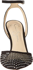 Jessica Simpson Pirrie Clear Black Stiletto Heel Pointed Toe Ankle Strap Pumps