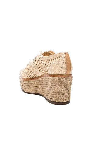 Schutz Jules Platform Oxford Natural Nude Wedge Espadrille Fashion Sneaker