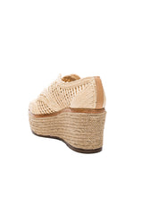 Schutz Jules Platform Oxford Natural Nude Wedge Espadrille Fashion Sneaker