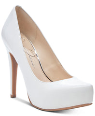Jessica Simpson Parisah Bright White Patent Leather Platform High Heel Pumps