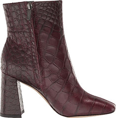 Sam Edelman Codie Bordeaux Side Zipper Squared Toe Fashion Ankle Boots