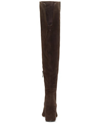 Jessica Simpson Pumella Chocolate Leather Pointed Block Heel Over The Knee Boots