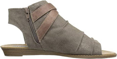 Steve Madden Vana Taupe Multi Canvas Open Toe Low Wedge Flat Gladiator Sandals