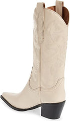 Jeffrey Campbell Dagget Natural Mid-Calf Pointed Toe Western Heeled Boots