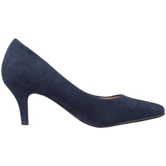 ILLUDE Cherry Navy Suede Classic Pointed Toe Comfortable Stiletto Heel Pumps Shoes