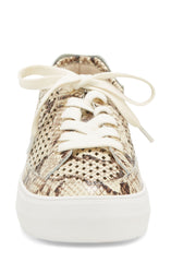 Vince Camuto Karshey Oatmeal Multi Snake Fashion Lace-up Platform Sneakers