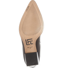 Lust For Life Twilight Black Leather Slanted Topline Pointed Toe Ankle Boots
