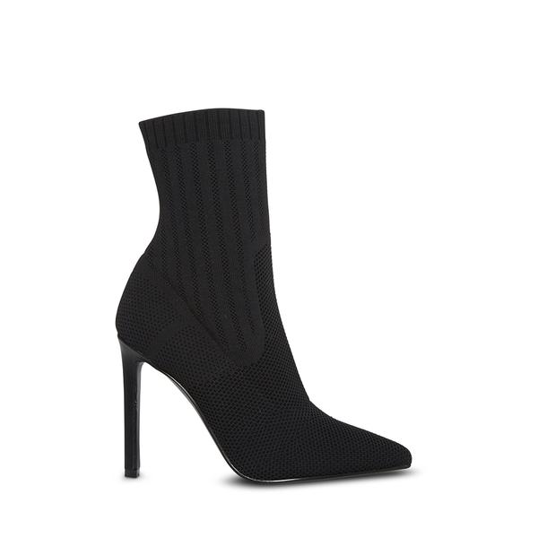 Steve Madden Discreet Stiletto High Heel Pointed Toe Sock Ankle Sock Boots Black