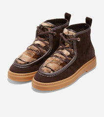 Cole Haan Summit Chukka Dark Chocolate/Plaid Lace Up Rounded Toe Ankle Booties