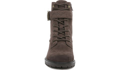 Zodiac Gemma Espresso Lace Up Block Heel Rounded Toe Buckle Combat Ankle Boots