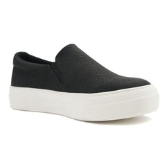 Soda Hike ~ Slip On Double Layer Foam Padded Cushion Sock Fashion Sneakers (7, Black Cobra)