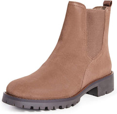 Sam Edelman Jaclyn Dark Taupe Pull On Rounded Toe Lug Sole Fashion Ankle Boots