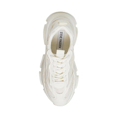 Steve Madden Possession Lace Up Boyfriend Chunky Platform Sneakers White
