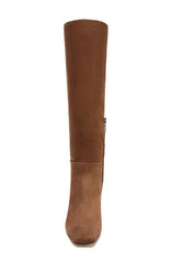 Sam Edelman Leigh 3 Toasted Coconut Pointed Toe Spooled Heel Knee High Boots