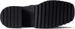 Steve Madden Fella Black Leather Chunky Block Heel Round Toe Fashion Ankle Boots