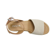 Soda Topic Open Toe Buckle Ankle Strap Espadrilles Flatform Wedge Casual Sandals