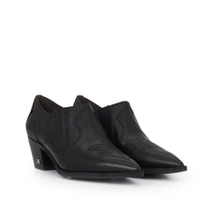 Sam Edelman Roy Black Leather Fashion Pull On Pointed Toe Block Heeled Sandals 8.5