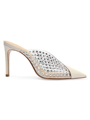 Schutz Greece Pearl Clear Vamp Rhinestones Pointed Toe Stiletto Heel Pumps