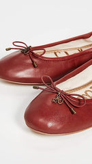 Sam Edelman Felicia Red Slip On Rounded Closed Toe Flexible Ballet Flat Wide