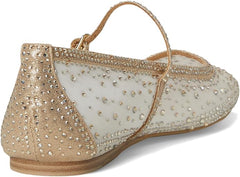 Dolce Vita Reyes Gold Mesh Mary Jane Squared Toe Slip On Fashion Ballet Flats
