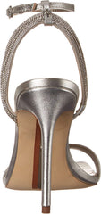 Sam Edelman Ophelia Soft Silver Open Toe Ankle Strap Stiletto Heeled Sandals