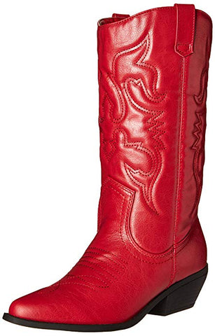 Soda Reno Women Western Cowboy Pointed Toe Knee High Pull On Tabs Boots