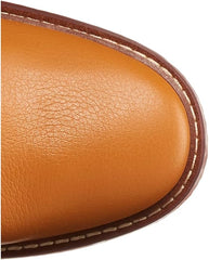 Sam Edelman Elsy Caramel Se Rounded Toe Stacked Block Heeled Knee High Boots