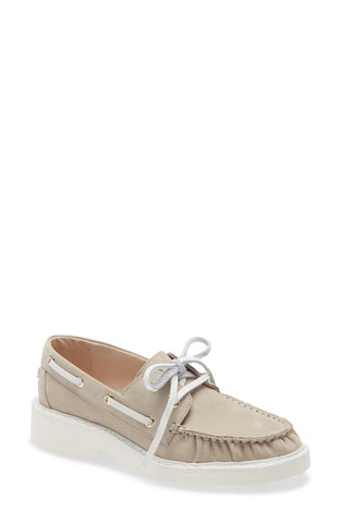 Cecelia New York Reedy Nude Lace Up Leather Boat Fashion Loafers Dress Shoes