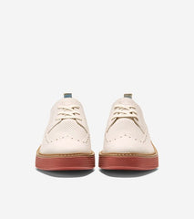 Cole Haan Original Grand Platform Wingtip Oxford Egret Nubuck/Cinnabar Sneakers