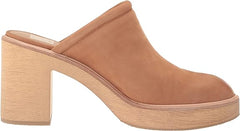 Dolce Vita Camdin Praline Nubuck Slip On Block Heel Rounded Toe Heeled Sandals