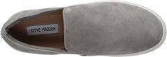 Steve Madden Gills Grey Suede Rounded Toe Slip On Suede Low Top Sneakers