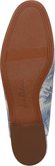 Sam Edelman Linnie Blue Palm Multi Chain Embellished Slip On Almond Toe Mules