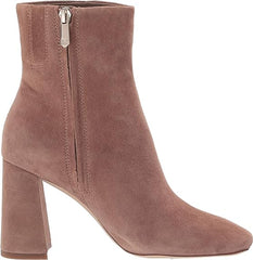 Sam Edelman Codie Praline Leather Side Zip Squared Toe Block Heel Fashion Boots