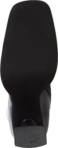 Jeffrey Campbell MAXIMAL-2 Black Leather Square-Toe Platform Retro Boot