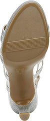Naturalizer Baylor Silver Glitter Fashion Buckle Rounded Toe Dress Heeled Sandals 11