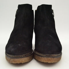 Eric Michael Hampton Boot Black Suede Low Wedge Casual Boot Ankle Booties