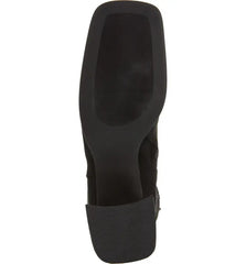 Jeffrey Campbell HOTLAVA-K2 Black Suede Block Heel Squared Toe Knee High Boots