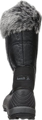 Kamik Momentum Teal Blue Pull On Rounded Toe Waterproof Fur Trim Ankle Snow Boot