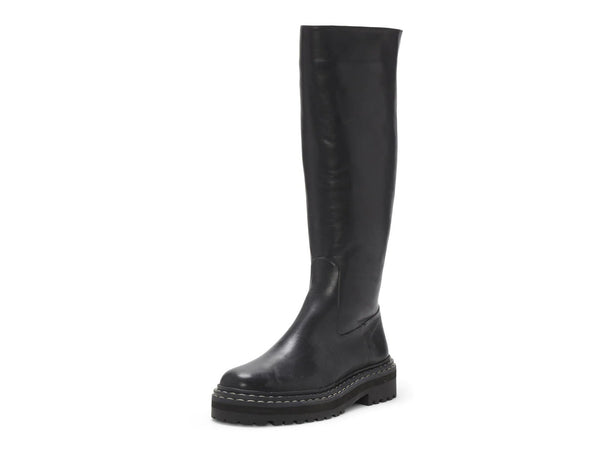 Vince Camuto Phrancie Black Leather Platform Rounded Toe Tall Fashion Boot