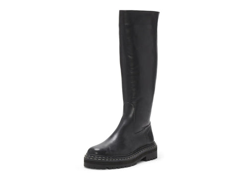 Vince Camuto Phrancie Black Leather Platform Rounded Toe Tall Fashion Boot