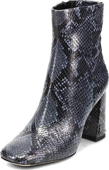 Sam Edelman Codie Marina Blue Snake Side Zipper Squared Toe Wide Fashion Boots