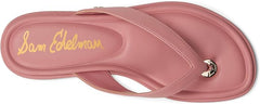 Sam Edelman Remi Pink Lily Open Toe Thonk Flat Slides Beach Flip Flops Sandals