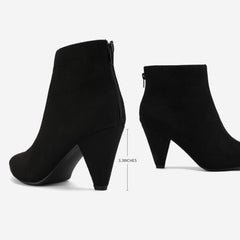 DREAM PAIRS Pointed Toe Ankle Boots High Heel Booties Fashion Zipper Dress Boots