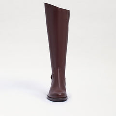 Sam Edelman Mikala Terazzo Brown Leather Block Heel Riding Knee High Boots