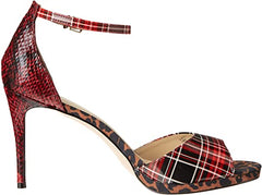 Jessica Simpson Daisile Red Combo Ankle Strap Open Toe Pump Stiletto Sandals